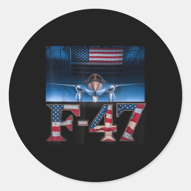 Funny F47 Fighter F-47 Jet Fighter Aircraft  Classic Round Sticker (Front)