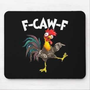 Funny F-awk-f Chicken F-caw-f Rooster Pun Retro _1 Mouse Pad