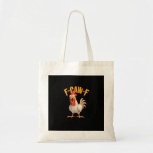 Funny F-Awk-F Chicken F-Caw-F Rooster Pun Retro Vi Tote Bag
