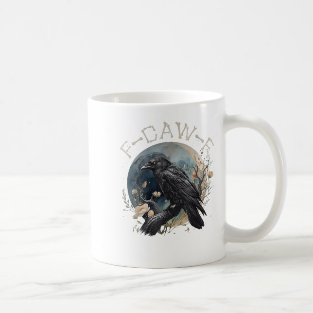 Funny F-caw-f Black Crow Fcawf Black Crow  Coffee Mug (Right)
