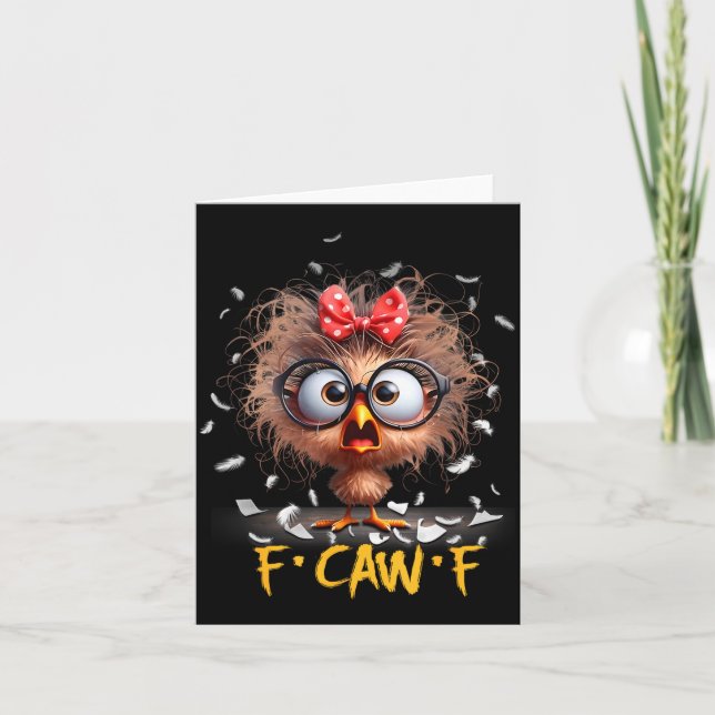 Funny F-caw-f Black Crow Fcawf Humor Quote Bird Sh Card (Front)