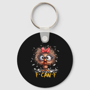 Funny F-caw-f Black Crow Fcawf Humor Quote Bird Sh Key Ring