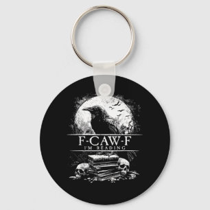 Funny F-Caw-F Books Skulls Gothic Key Ring