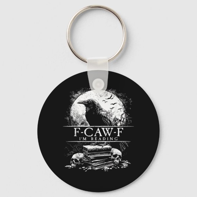 Funny F-Caw-F Books Skulls Gothic Key Ring (Front)
