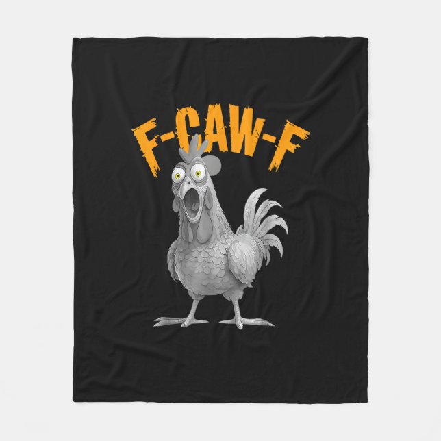 Funny F Caw F Chicken Classic Retro Style Fleece Blanket (Front)