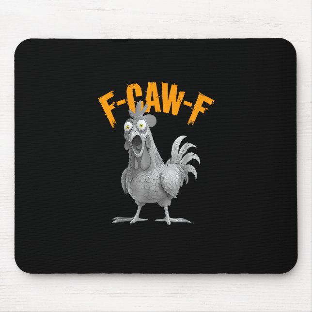 Funny F Caw F Chicken Classic Retro Style Mouse Pad (Front)