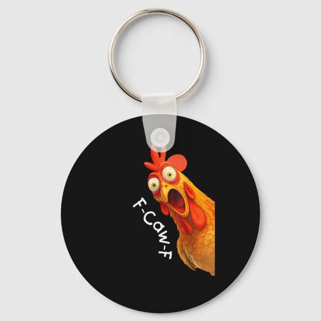 Funny F-Caw-F Chicken F-Caw-F Chicken Creative Cas Key Ring (Front)