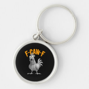 Funny F-Caw-F Chicken F-Caw-F Chicken Retro Classi Key Ring