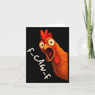 Funny F-caw-f Chicken Fcawf Rooster Halloween Bird Card