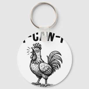 Funny F-caw-f Chicken Graphic Sarcastic Bird  Key Ring