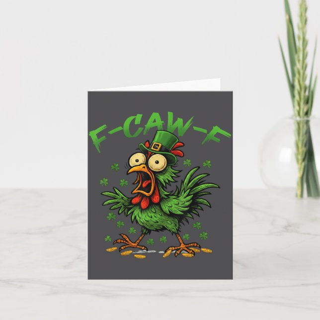 Funny F Caw F Chicken Rooster Card (Front)