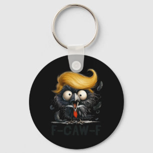 Funny F- Caw -f Crow Fcwf Raven Halloween Lazy Cos Key Ring