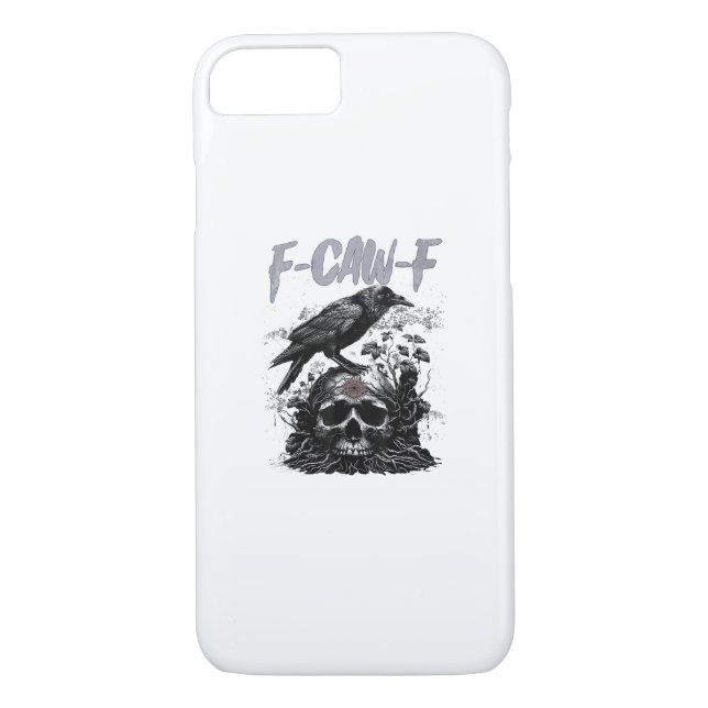 Funny F-Caw-F Crow Funny Halloween Retro Classic Case-Mate iPhone Case (Back)