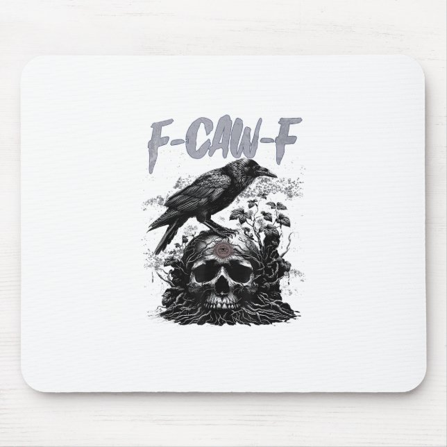 Funny F-Caw-F Crow Funny Halloween Retro Classic Mouse Pad (Front)