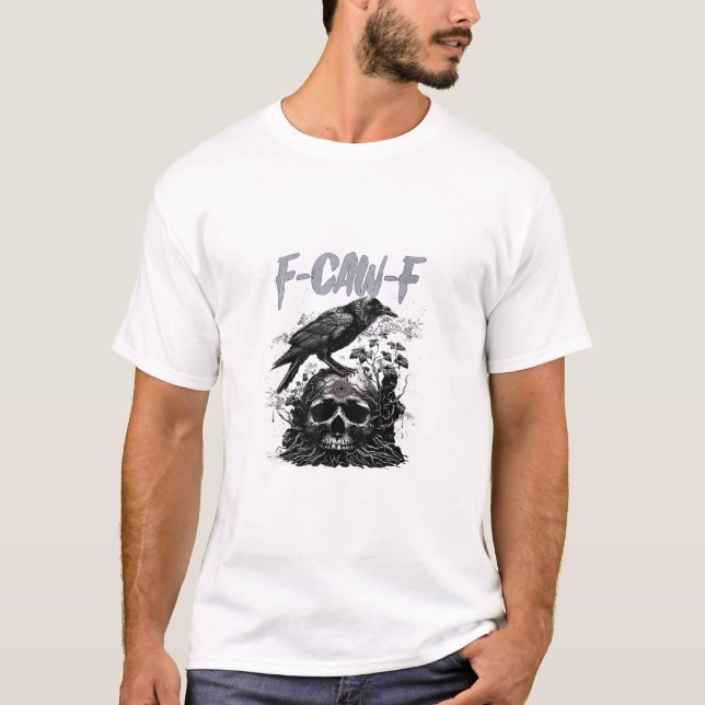 Funny F-Caw-F Crow Funny Halloween Retro Classic T-Shirt (Front)