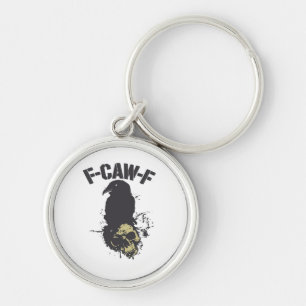 Funny F-Caw-F Crow Vintage Humour Essential Creati Key Ring