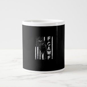 Funny F Caw F Crow With USA Flag Large Coffee Mug