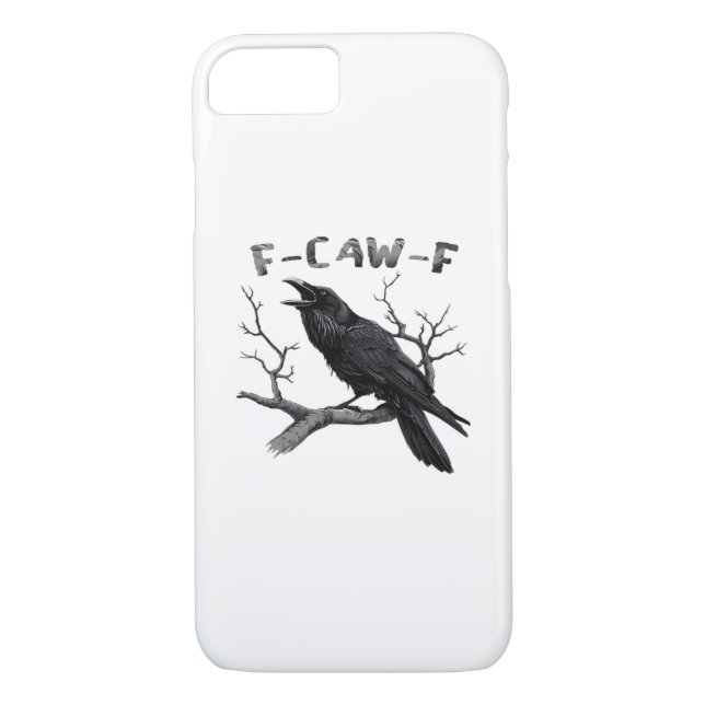 Funny F-Caw-F Gothic Crow Humour Essential Case-Mate iPhone Case (Back)