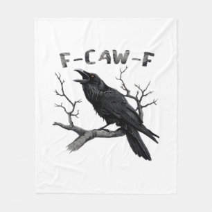 Funny F-Caw-F Gothic Crow Humour Essential Fleece Blanket