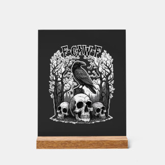 Funny F Caw F Raven Halloween Acrylic Sign
