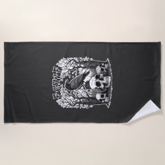 Funny F Caw F Raven Halloween Beach Towel