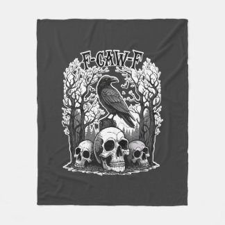 Funny F Caw F Raven Halloween Fleece Blanket