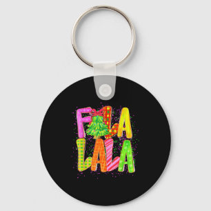Funny Fa La La Coquette Bow Chequered Christmas Tr Key Ring