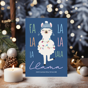Funny Fa La La Llama Fleece Navidad Christmas Holiday Card