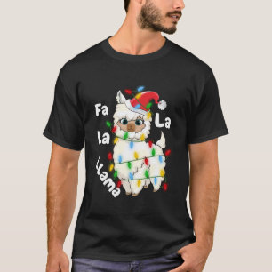Funny Fa La La Llama Xmas Lighting Santa Llama Chr T-Shirt