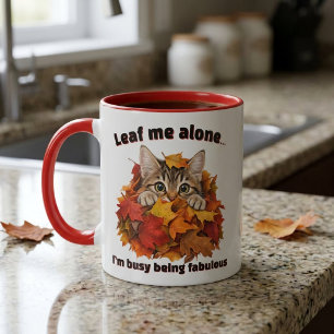 Funny Fabulous Fall Cat Mug