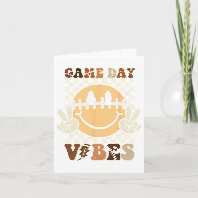 Funny Face American Football Game Day Vibes Sport  Card (Front)