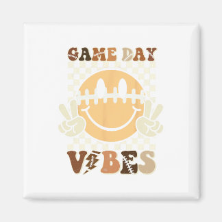 Funny Face American Football Game Day Vibes Sport  Magnet