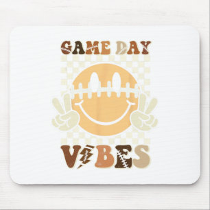 Funny Face American Football Game Day Vibes Sport Mouse Pad
