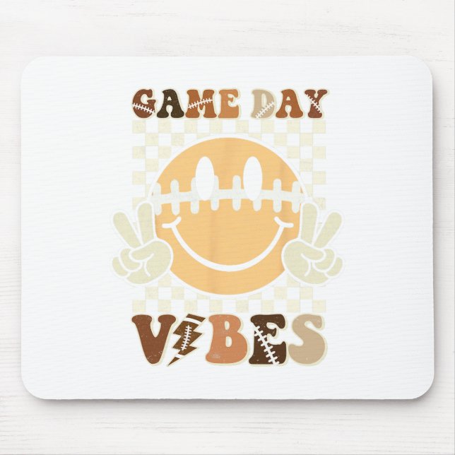 Funny Face American Football Game Day Vibes Sport  Mouse Pad (Front)