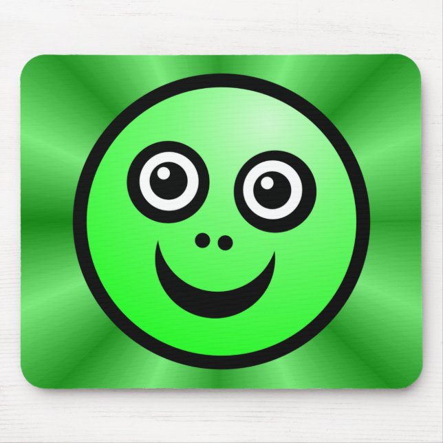 Funny Face (colour me) - Green - v2 Mouse Pad (Front)