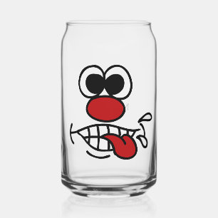 Funny Face custom name Can Glass