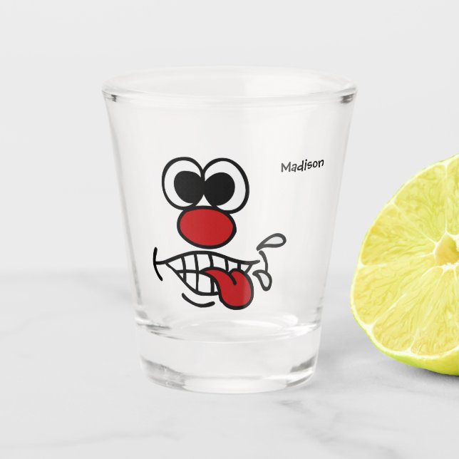 Funny Face custom name Shot Glass (Front)
