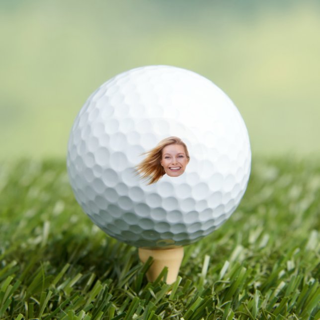 Funny Face Cut Out Women Golfer Custom Photo Golf Balls (Insitu Tee)