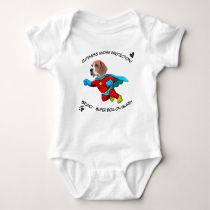 Funny Face   Cute baby Protected by Superdog Funny Baby Bodysuit