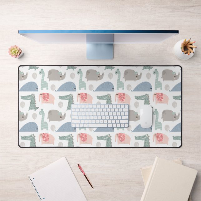 Funny Face Cute Doodle Animal Pattern Desk Mat (Office 1)