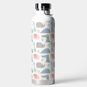 Funny Face Cute Doodle Animal Pattern Water Bottle