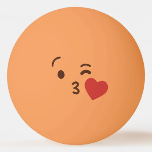 Funny Face. Emoji. Emoticon. Love You! Ping Pong Ball