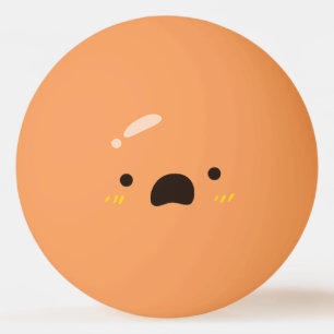 Funny Face. Emoji Emoticon. Worried Ping Pong Ball