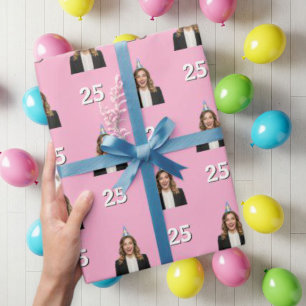 Funny Face Gift Wrap for Women – Pink Birthday 