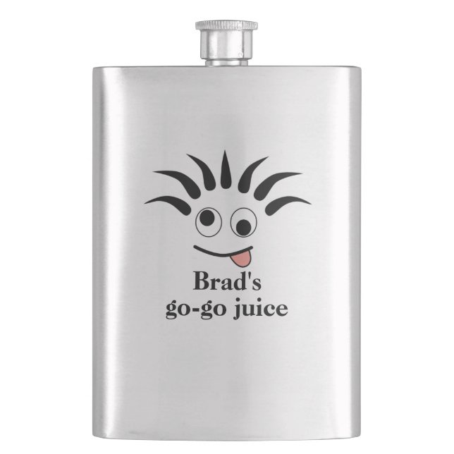 Funny Face go go juice Hip Flask (Front)