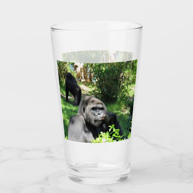 Funny Face Gorilla Tumbler / Shaker Glass (Front)
