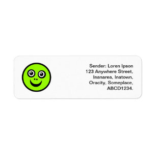 Funny Face - Green Return Address Label