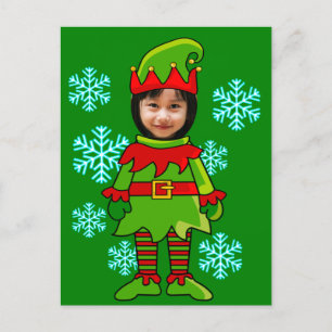 Funny face in hole elf postcard