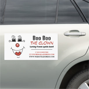 Funny Face, Kids Entertainer, Clown Car Magnet