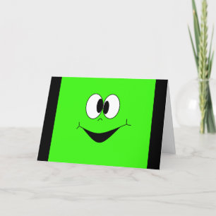Funny Face Lime Green Birthday Card